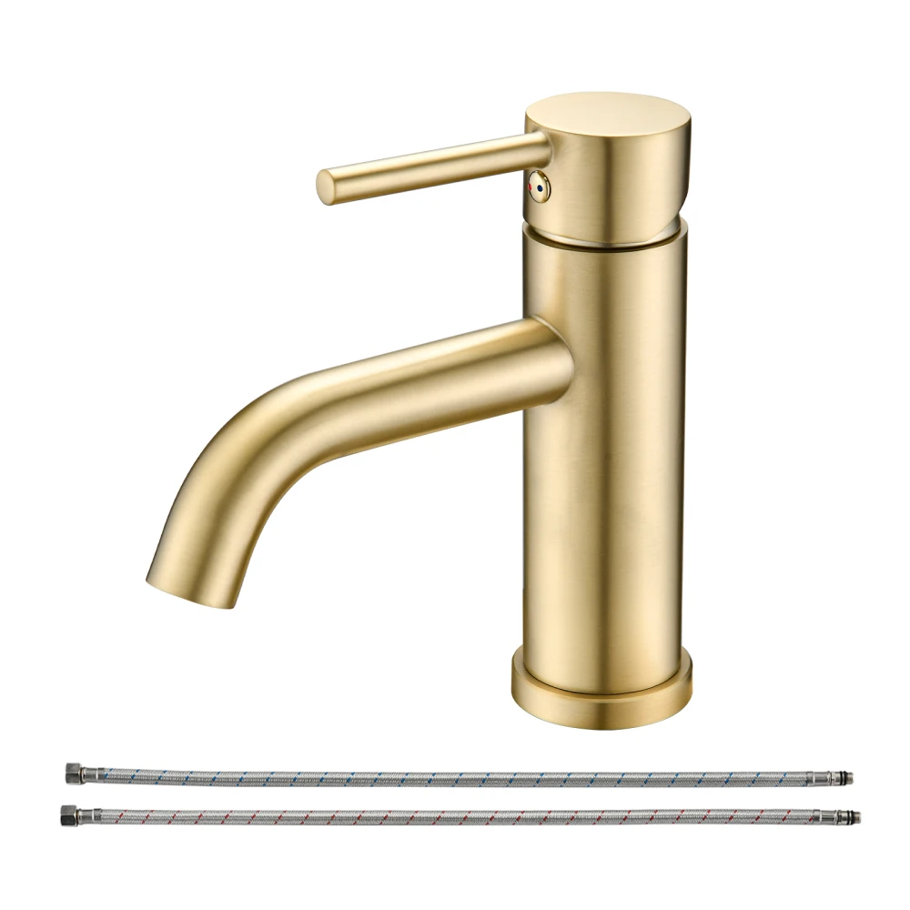 

Bathroom Faucet Single Hole Modern Bathroom Sink Faucet Vanity Bathroom Faucet -brushed gold