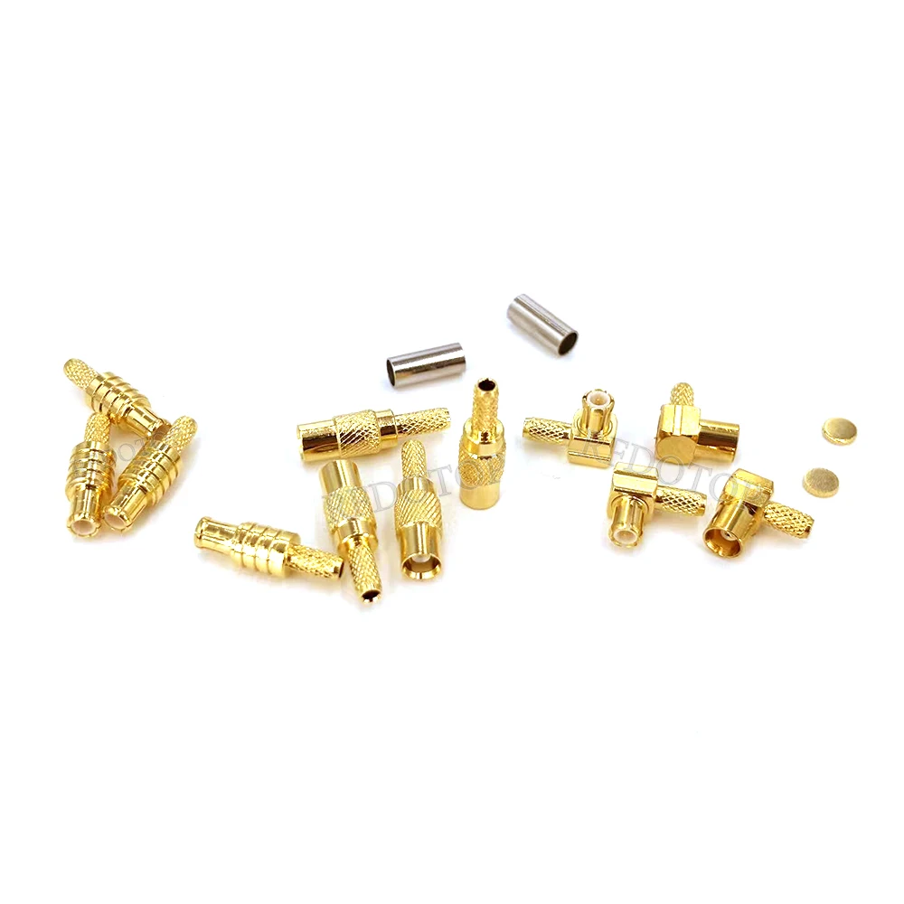 10 Stks/partij Mcx Vrouwelijke Rechte/Haakse Krimp 50ohm MCX-1.5 Type Rf Connector Voor Rg174/Rg178/Rg179/Rg316/Lmr100-kabels