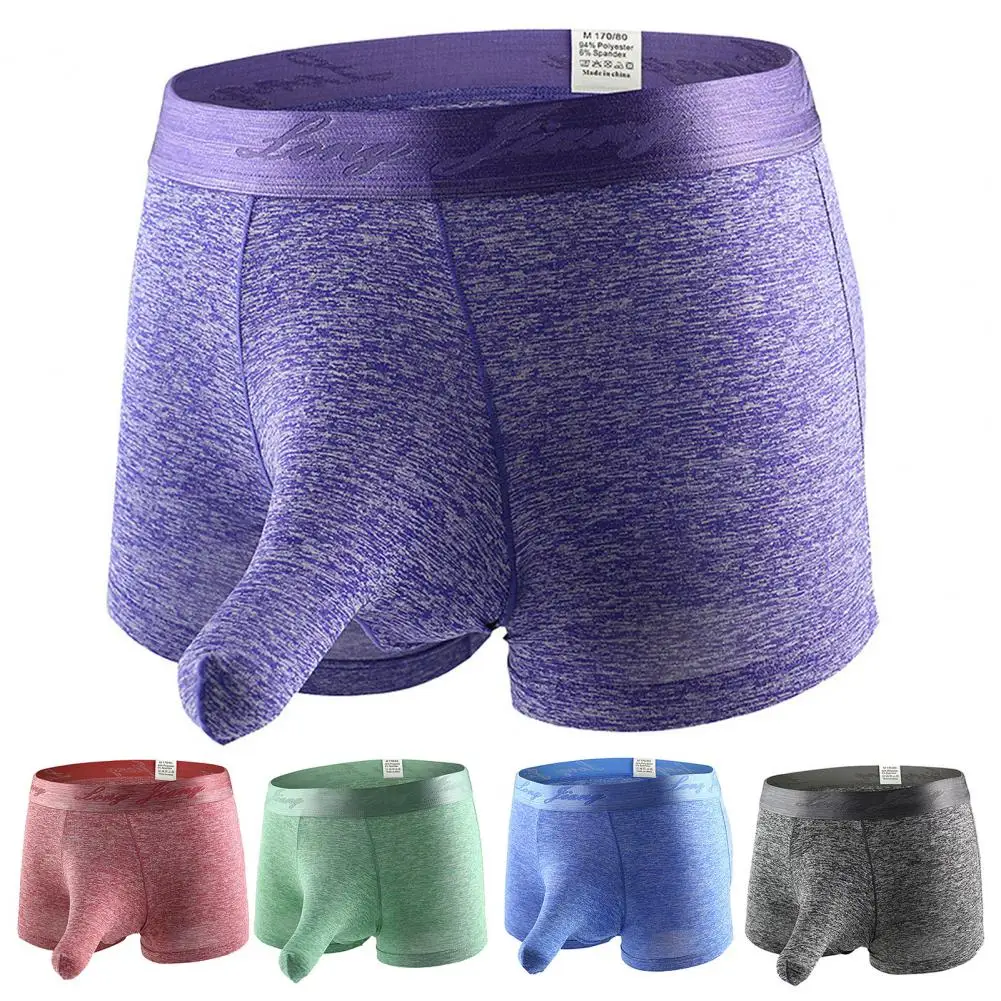 Longjiang Boxer Shorts Popular Men Fashion Underwears Solid Color U Convex Boxer Shorts for Sleeping