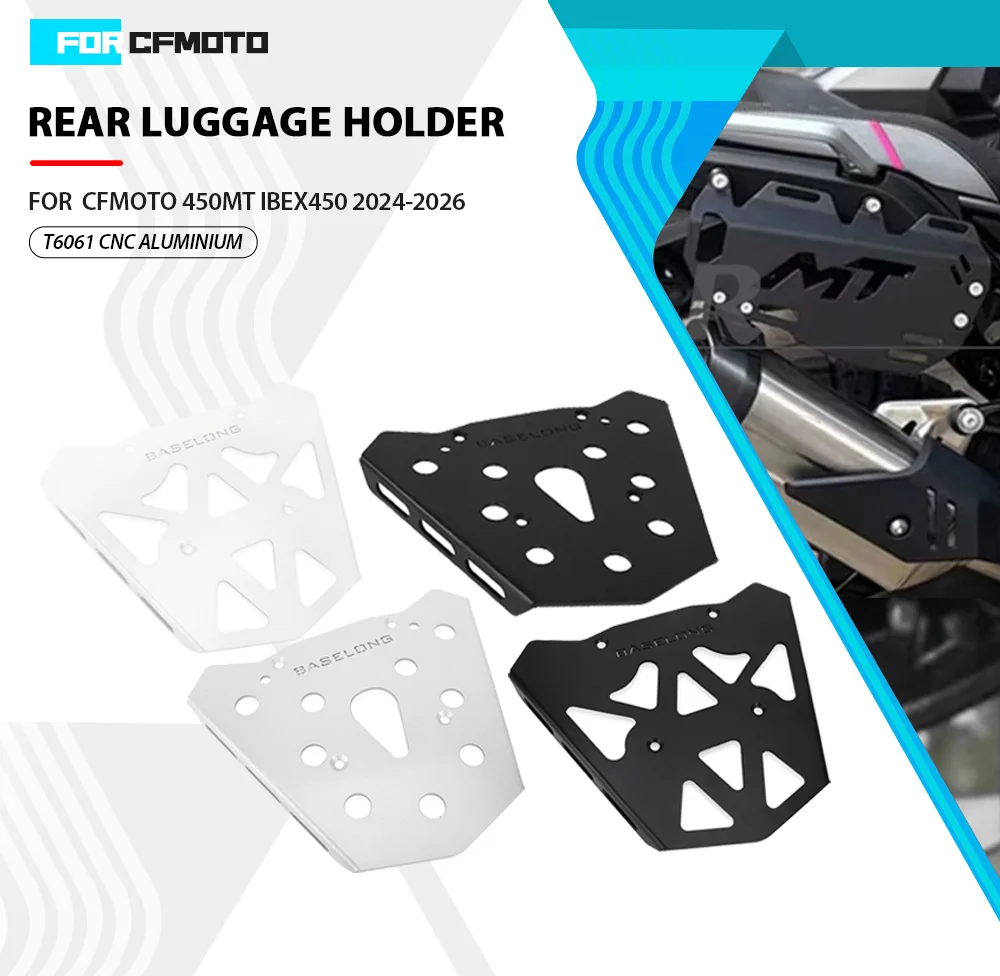 NEW For CFMOTO 450MT 450 MT IBEX 450 2024 2025 2026 Motorcycle Aluminium Side and Rear Luggage Rack Top Case Mount Plate Parts