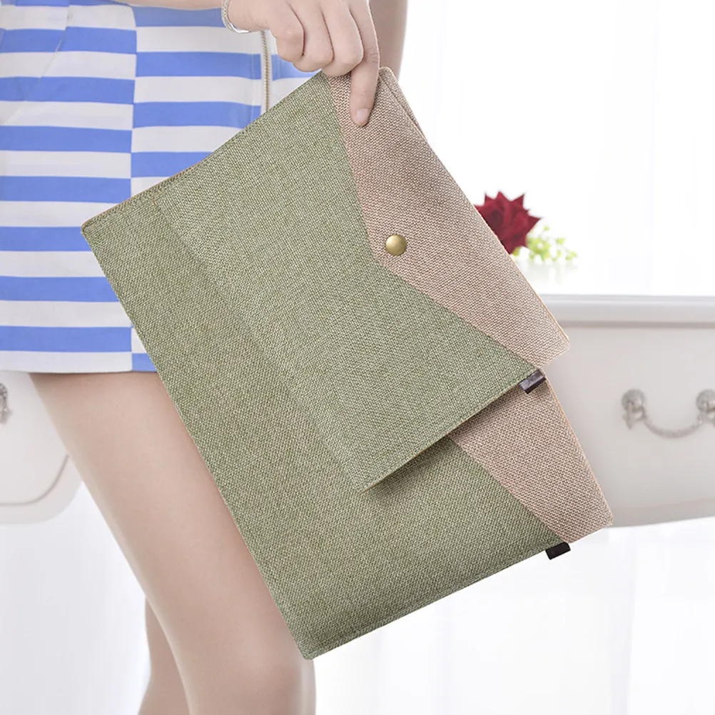 

Eco Friendly Thick Felt Expanding File Folder 33x23cm Army Green Document Organizer Holder for Files Papers Phones Pens Markers