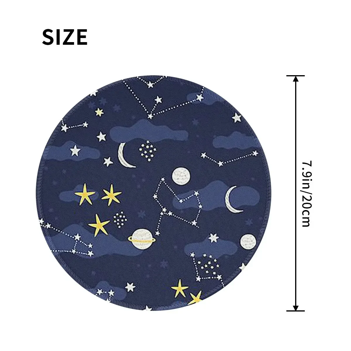 Galaxy Cosmos Moon Stars Astronomy Cartoon Universe Round Mouse Pad Computer Keyboard Mouse Mat Gaming Laptop Desk Mat