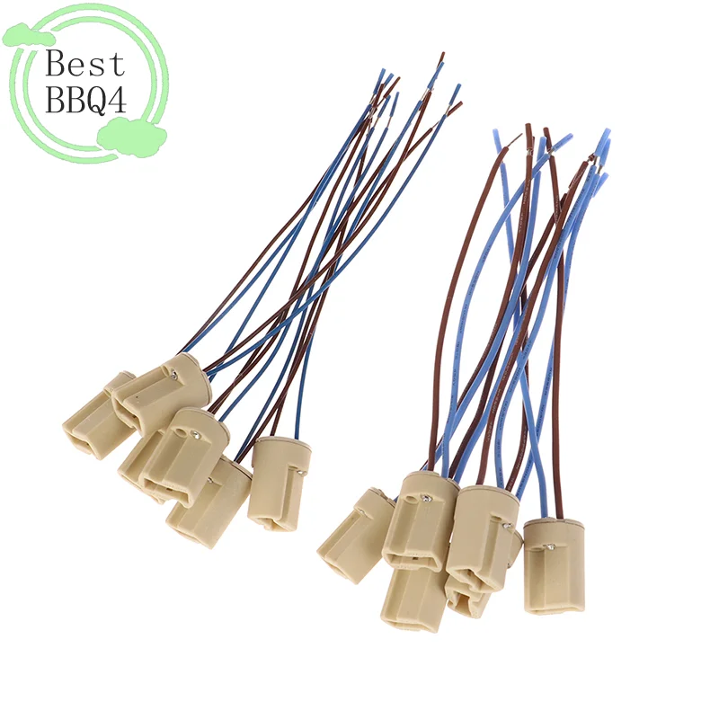(BBQ4)6pcs* G9 Lamp Base Ceramic Connector Base Socket With 15CM line for LED Halogen Bulb Light
