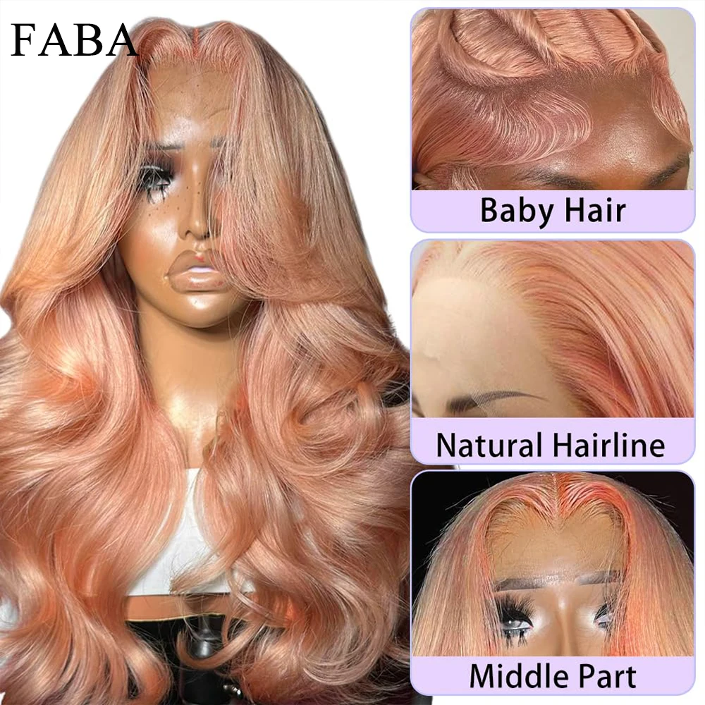 FABA Baby Pink Lace Front Human Hair Wig Body Wave Human Hair Wigs 13x4 Lace Frontal Wig Human Hair For Women Black Friday Sale