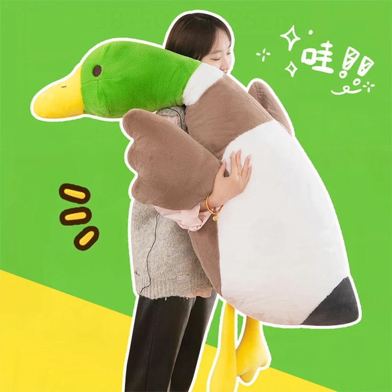 

Kawaii Plush Stuffed Duck Goose Pillow Cute Funny Green Head Doll for Kids Birthday Gift Soft Toy for Children