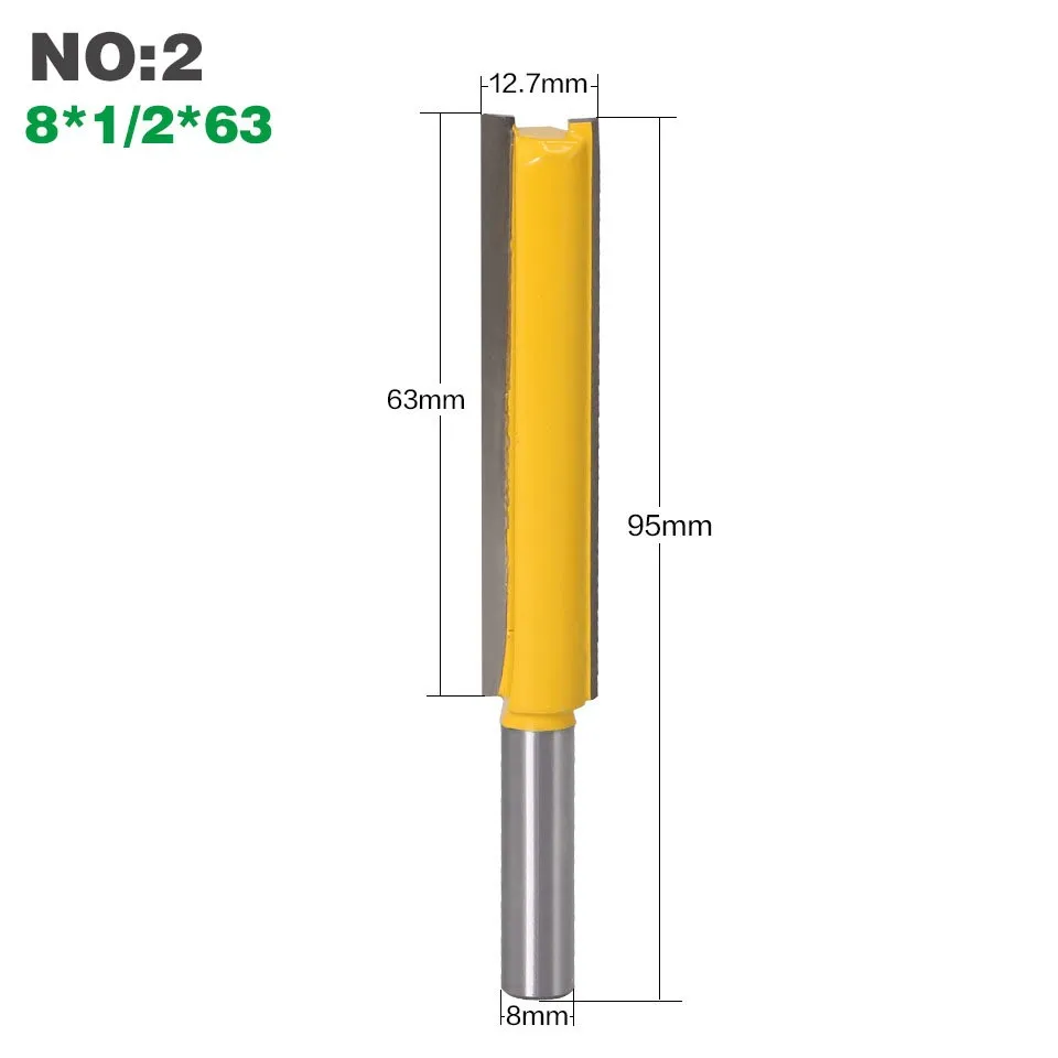 C16 8mm shank extended edge trimmer, double-edged groove milling cutter, woodworking milling cutter tools