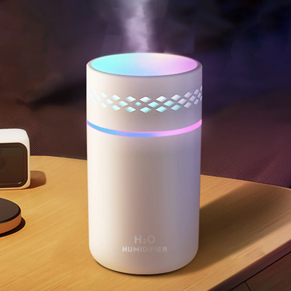 Humidificador de aire portátil para coche, difusor con luz de ambiente, carga USB, humidificadores de escritorio silenciosos para dormitorio y oficina