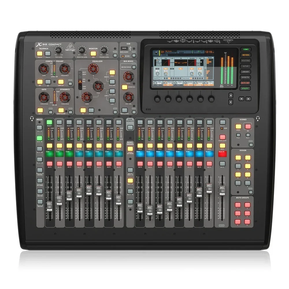 Behringer X32 Compact 16 XLR Line Inputs Mixer Pa Sound System Line Array Speakers Digital Mixer Stage