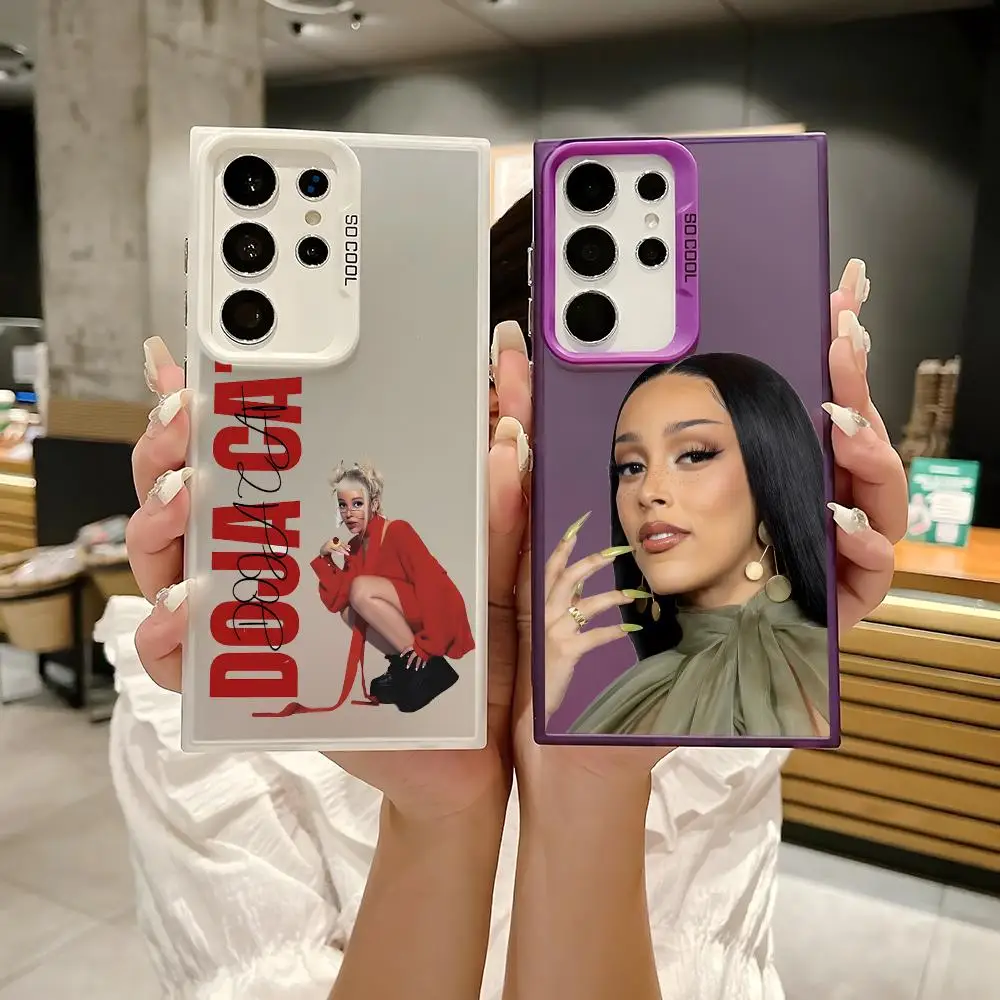 Sinegr D-Doja Cat Phone Case For Samsung Galaxy S25 Edge S24 S23 S22 S21 S20 Ultra Funda Silicone Colorful Silver Phone Case