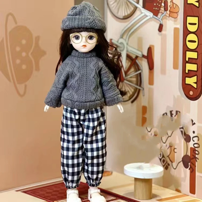 

30cm Kawaii BJD Doll Girl 6 Points Joint Movable Doll with Fashion Clothes Soft Hair Dress Up Girl Toys Birthday Gift Doll New