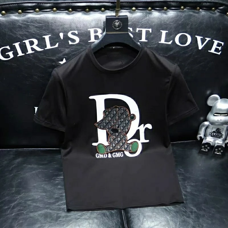 

Trendy and Fashionable Korean Cartoon Short-sleeved T-shirts for Men in Summer Men's Thin T-shirts and Youth Half-sleeved Shirts