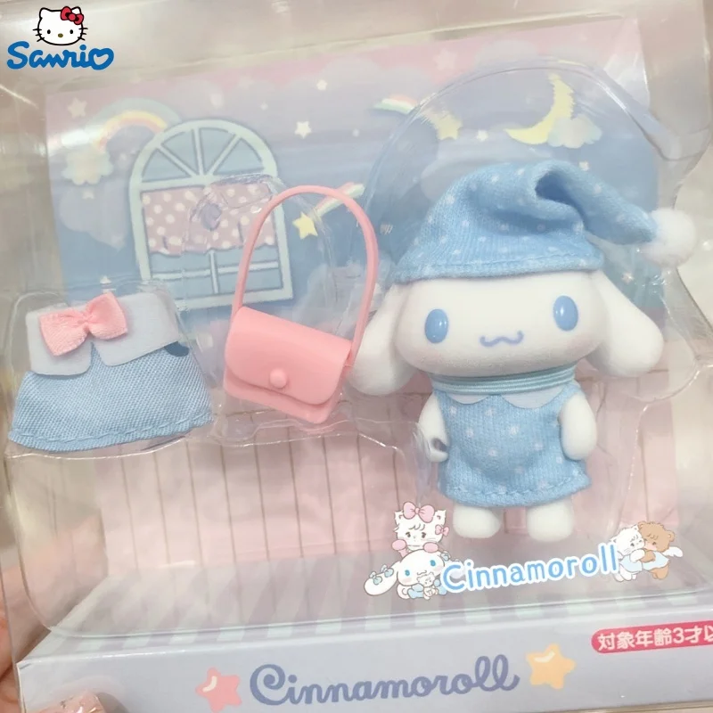 

Sanrio Cinnamoroll My Melody Kuromi Pochacco Sleeping Suit Restaurant Waiter Doll Figure Collectible Anime Plushine Toy Gift