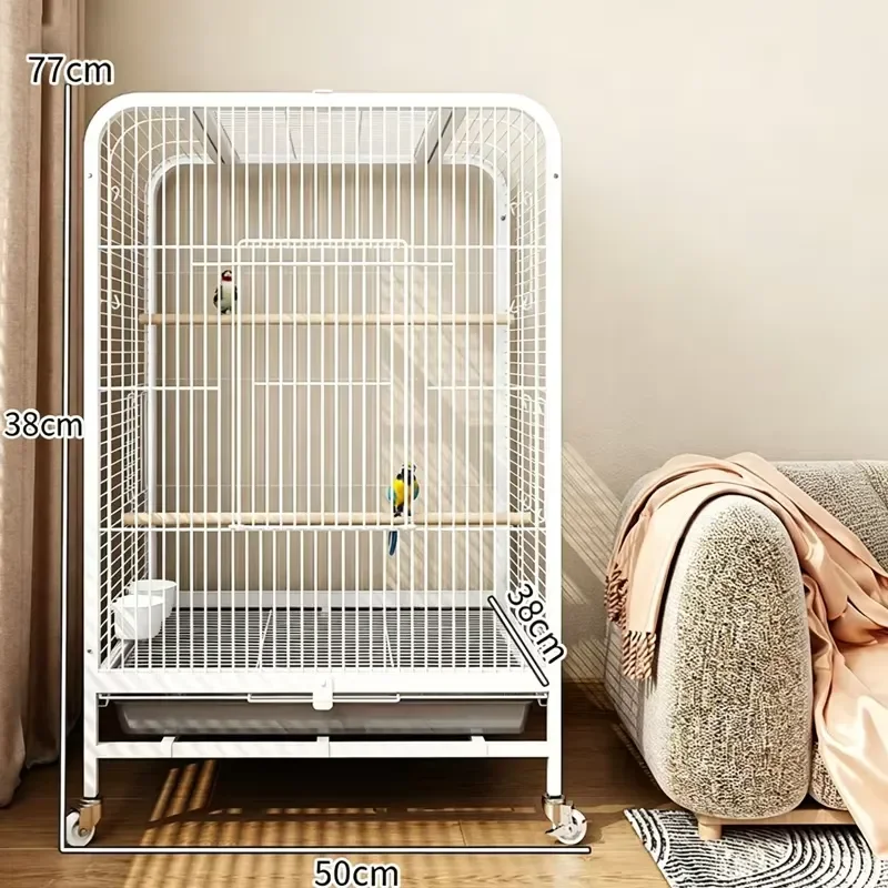 Large Solid Metal Bird Cage With Detachable Stand Movable Parrot Aviary For Feathered Pets Eco Friendly Wholesale Custom Size