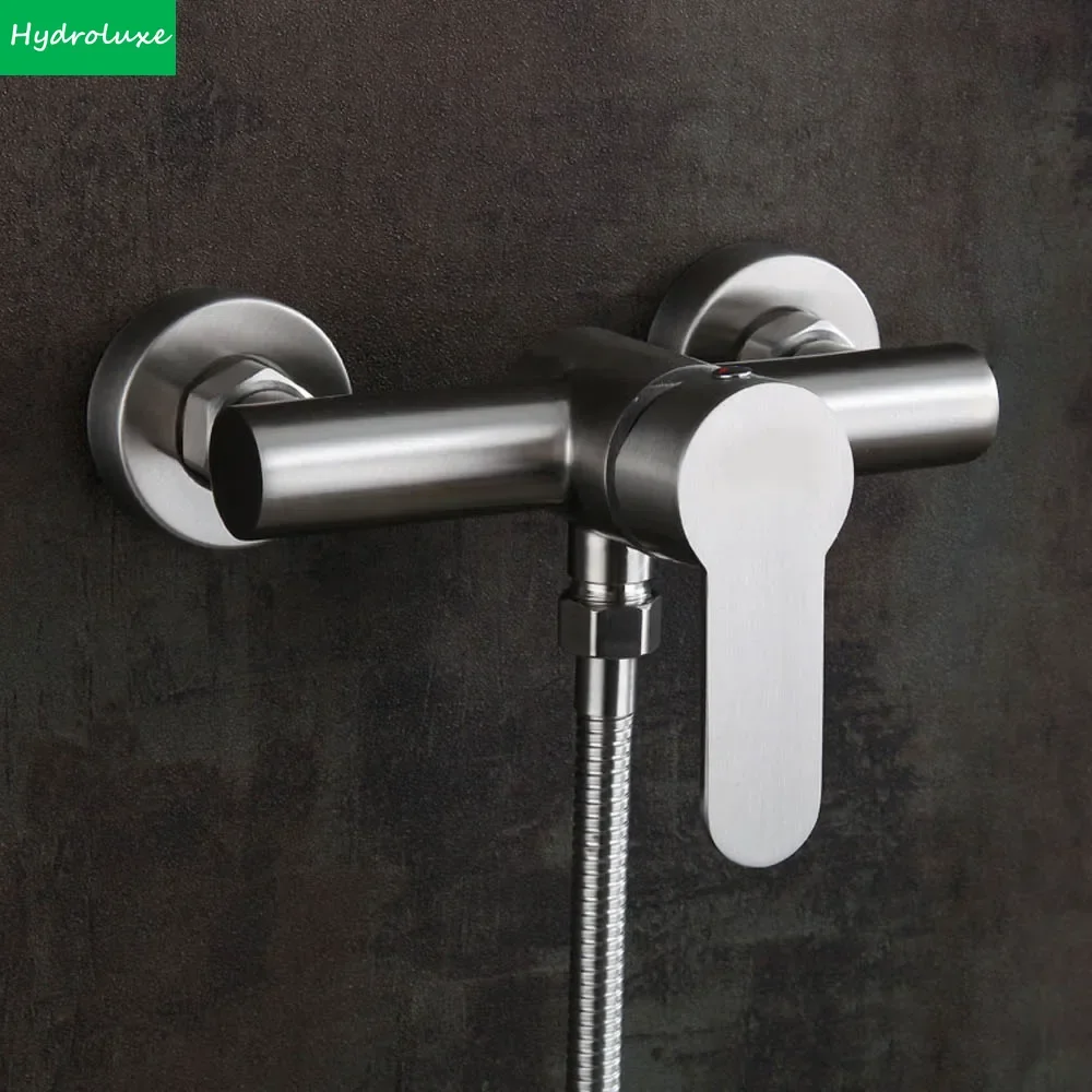 

Bathroom Shower Faucets Stainless Steel Triple Bathtub Faucet Mixers Hot Cold Mixer Valve Mixing Valve Shower Set G1/2 Faucets