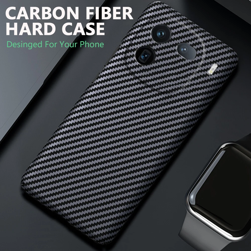 Carbon fiber Hard Case for Vivo iQoo 12 Pro iQoo12 Slim and lightweight Anti-fall Business Luxury Hard Phone Cover Cases