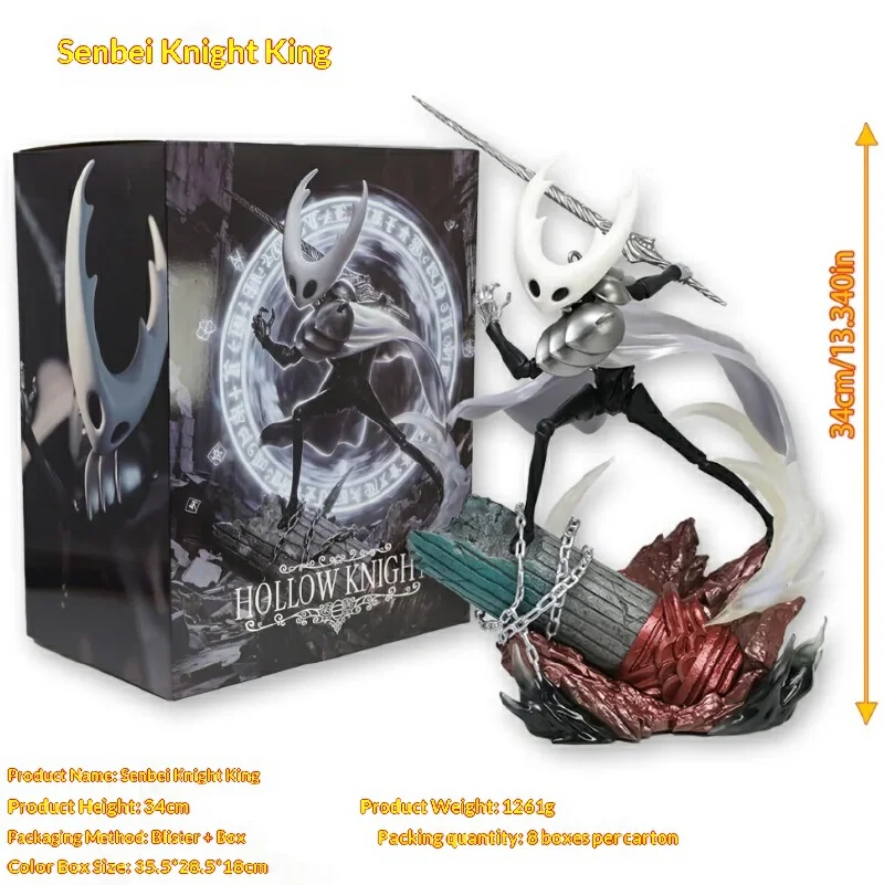 

Hollow Knight 34cm PVC Action Figure Anime Statue Game Character Detailed Collectible Model Toy Merchandise Gamer Gift Collector