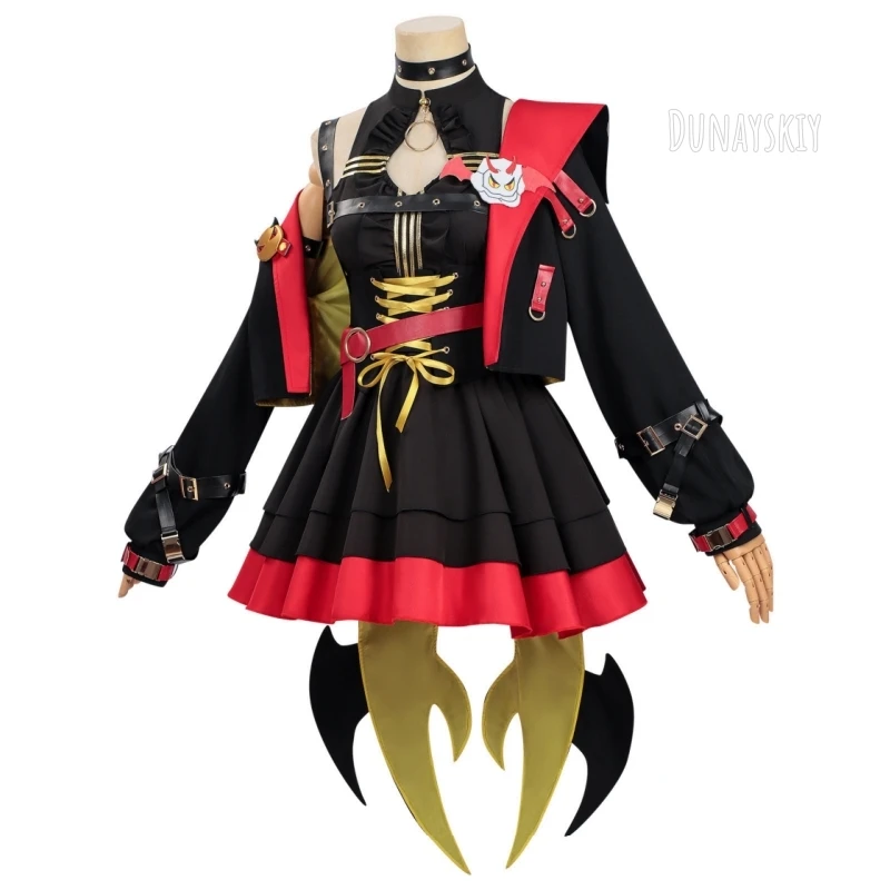 NTE Lacrimosa Golden Symphony Cos Dress Neverness to Everness Cosplay Costume Game Gothic Red Black Lolita Cos Wigs Halloween - view 3