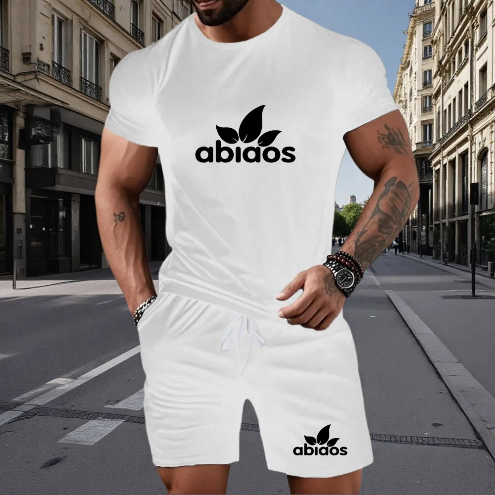 

2026 New Men's Set Short Sleeve and Shorts Set Men's Round Neck Short Sleeve Sportswear Summer Casual Set 2-piece Set