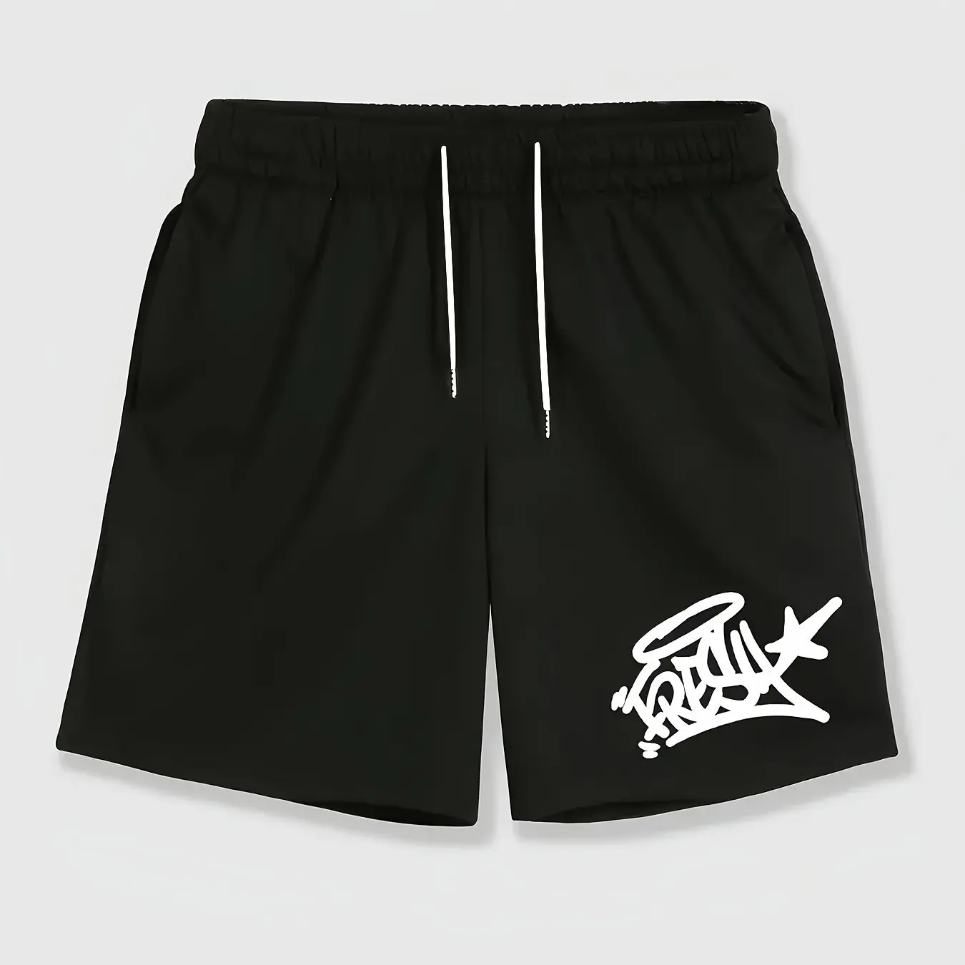 

Shorts Casuais Masculinos De Verão Com Cintura Elástica E Cordão Bolsos Funcionais, Para Lazer & Uso Externo, Estilo Streetwear