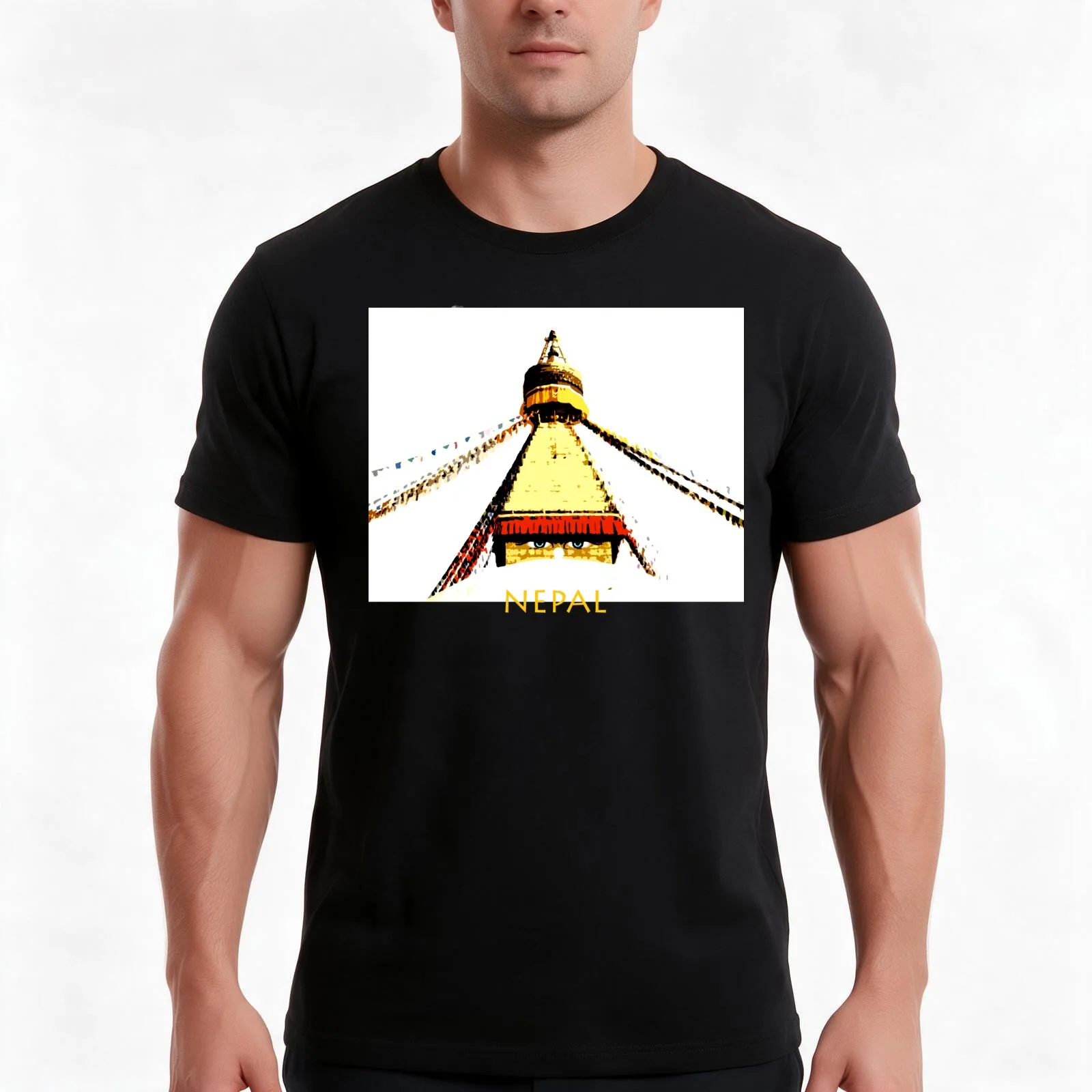 Nepal T-Shirt, Summer Casual Cotton Tee, Oversized Streetwear Tops, Vintage Graphic Print, Loose Fit Short Sleeve, 100% Cotton