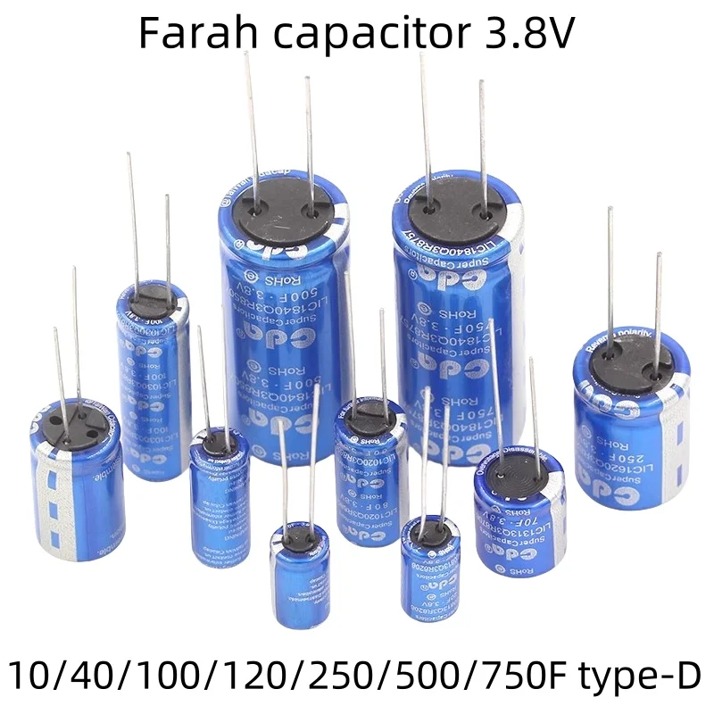 Farah capacitor 3.8V 10F/40F/100F/120F/250F/500F/750F Lithium ion capacitor D-type