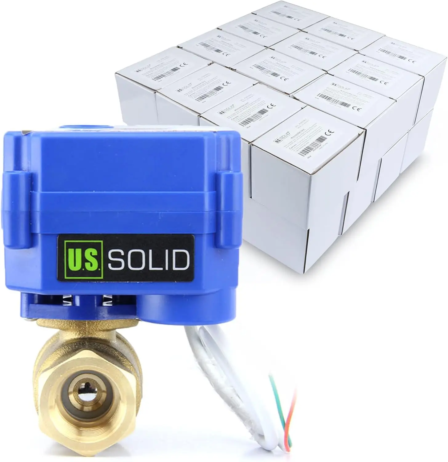 

Motorized Ball Valve- 1/2" Brass Ball Valve with Full Port, 9-24V AC/DC and 2 Wire Auto Return Setup by U.S. Solid(25 Packs)