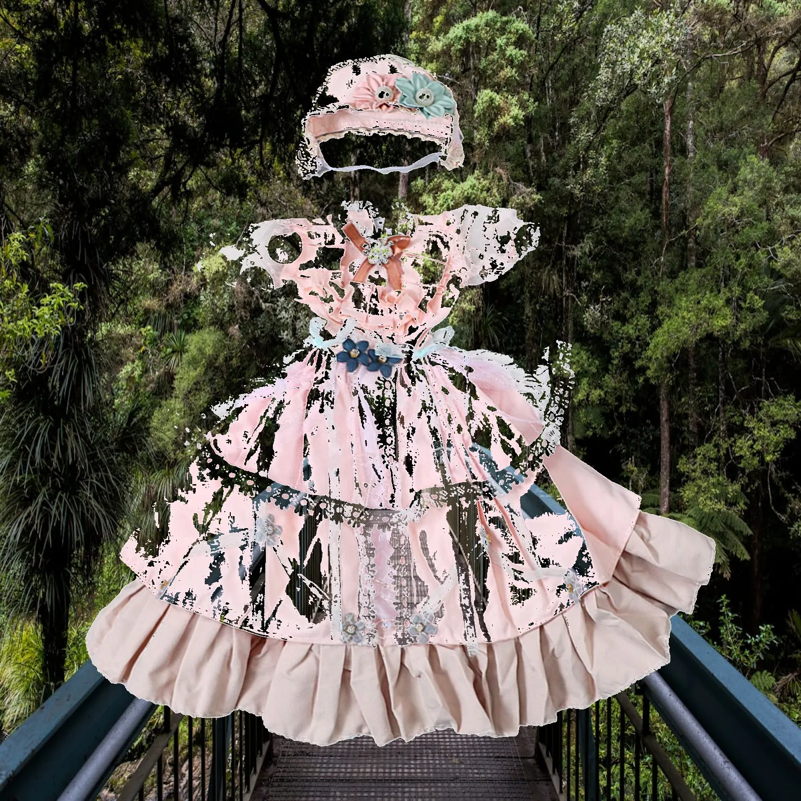 Simulation Doll Clothes Handmade Evening Dress 24in Doll Retro Style Dress