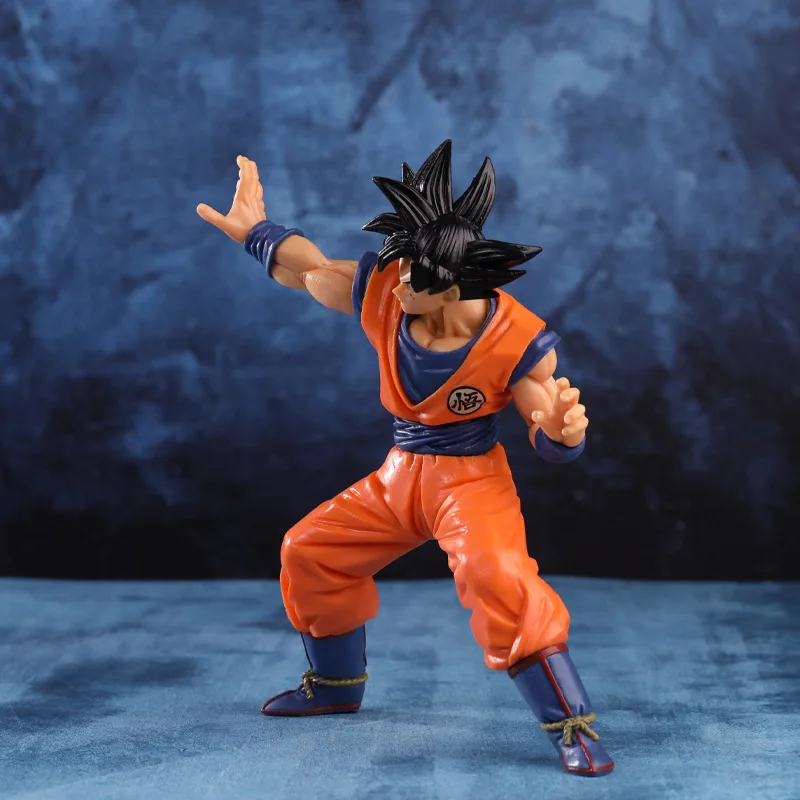 Novo dragon ball super saiyan cabelo preto son goku figura de luta para presentes de aniversário das crianças decoração anime periférico