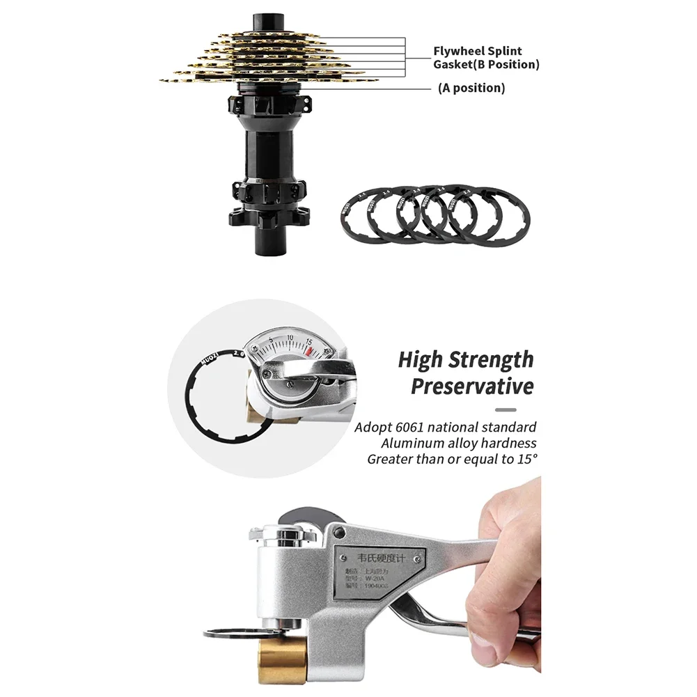 1.0/1.5/1.85/2.0/2.18/2.35/2.5mm Bicycle Hub Washers MTB Bottom Bracket Spacers Flywheel Cassette Gasket Road Bike Accessories