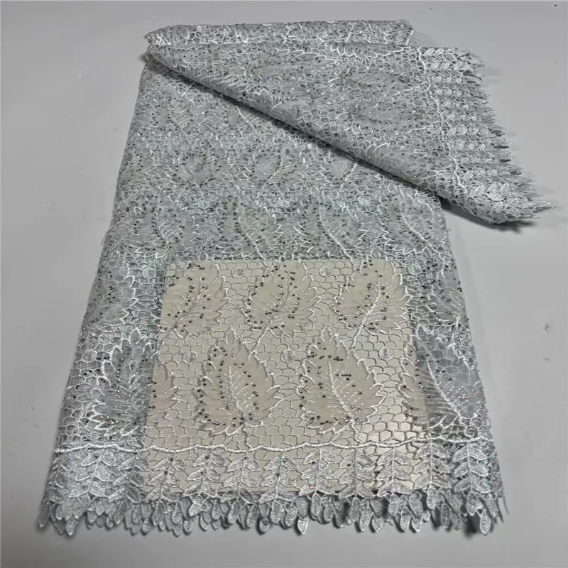

African Water Soluble Lace Fabric 2025 High Quality French Guipure Cord Lace Fabric For Sewing Women's Wedding Dresses