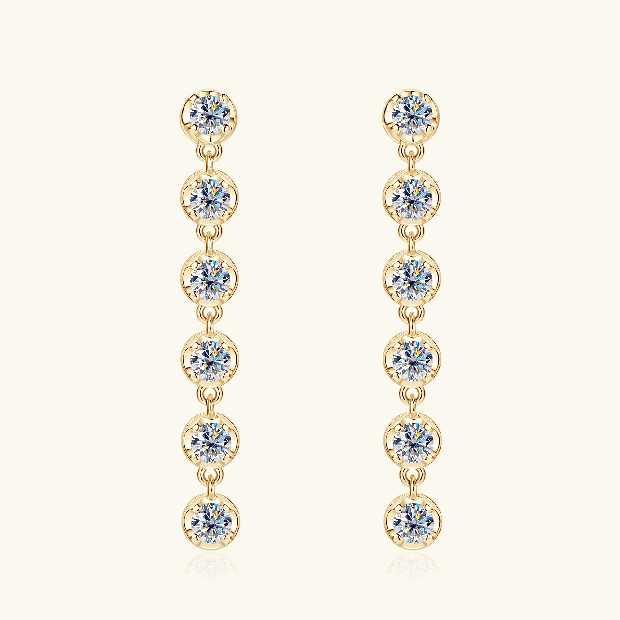 Full 3mm Moissanite Drop Earrings For Women GRA Certified Lab Diamond Solid S925 Silver Plated 18k Dainty Wedding Earring Gift