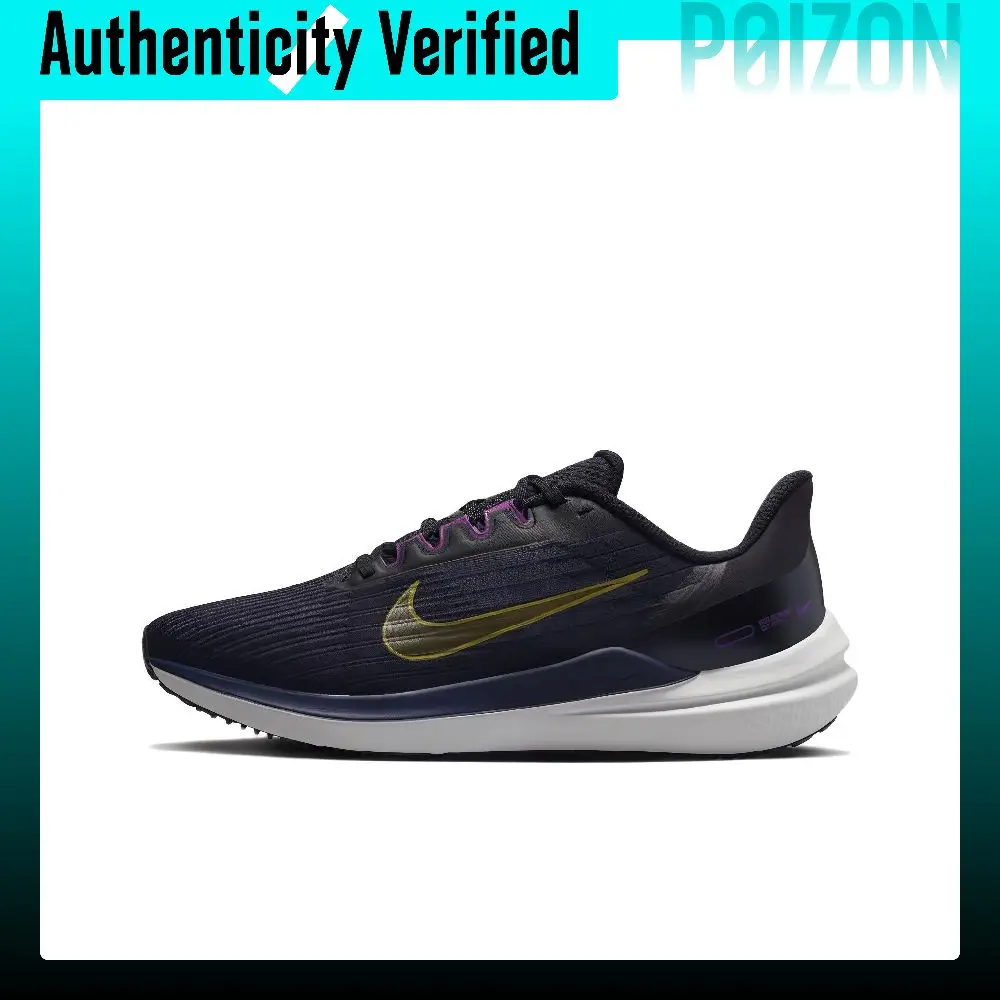 Nike Winflo 9 Running Shoes Men's Low Top Black/Blue/Gold DD6203-007