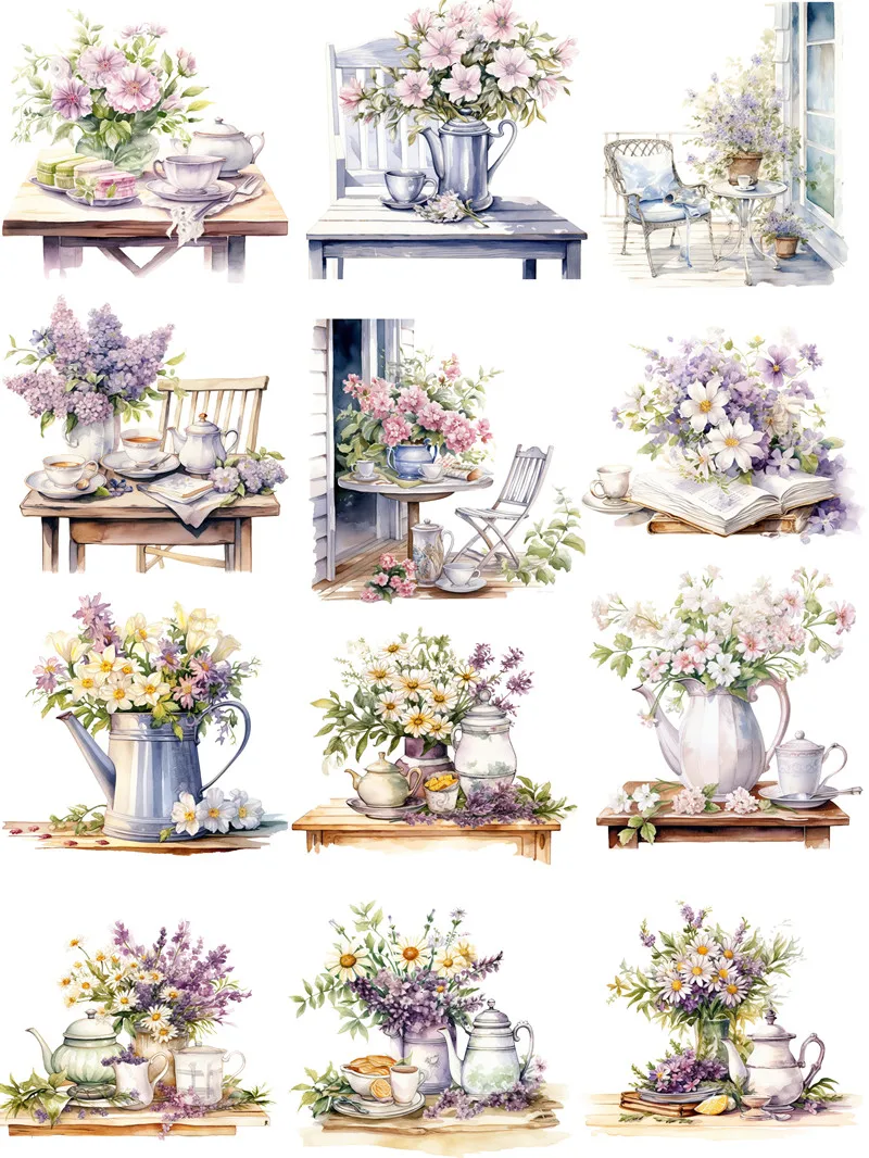 Garden Afternoon Tea Stickers Crafts And Scrapbooking stickers kids toys book Decorative sticker DIY Stationery