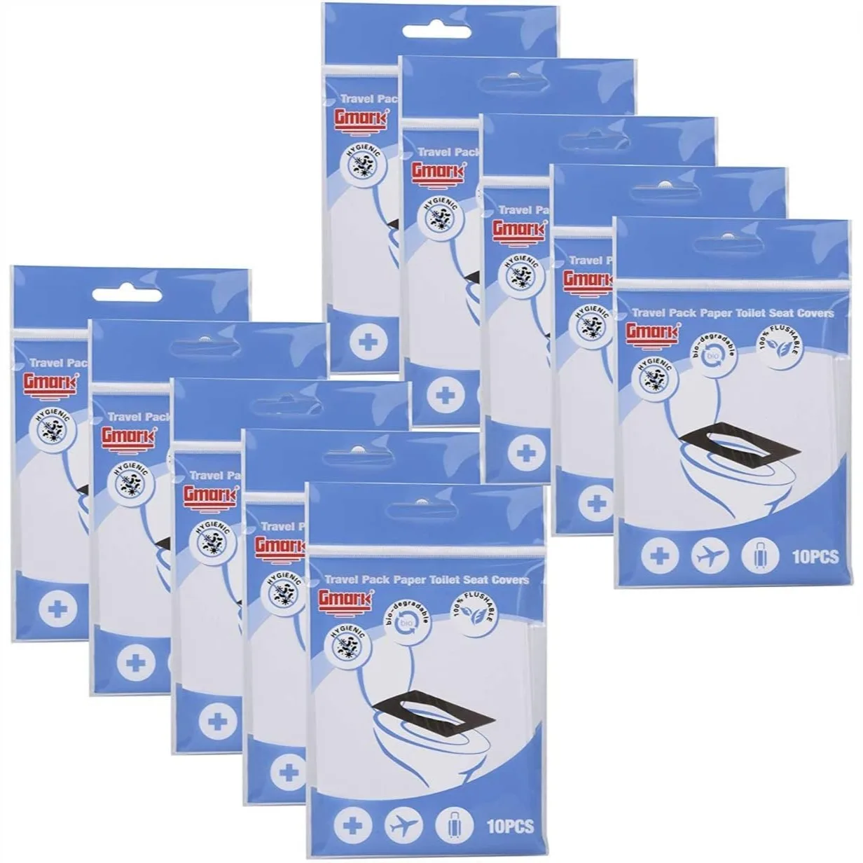 

Flushable Toilet Seat Covers XL (100 Count) – Thick No-Tear Virgin Paper for Airplane, Camping & Potty Training – Biodegradable