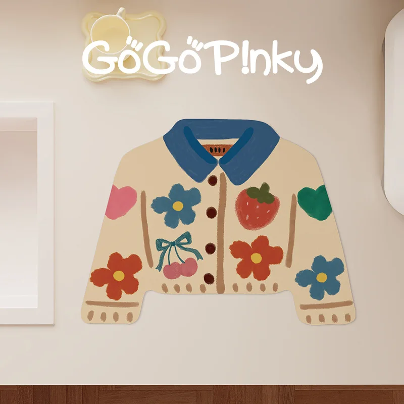 Cute Cartoon Jacket Shape Draining Mat Water Absorbent Non Slip Kitchen Countertop Mat Coffee Machine Bar Cup Table Protector