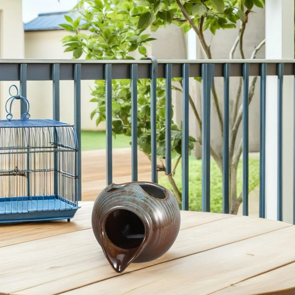 

Ceramic Pot Fountain for Water Feature: Smooth Flow Circulating Jug with Open-Top Plant Friendly Design Tank Yard