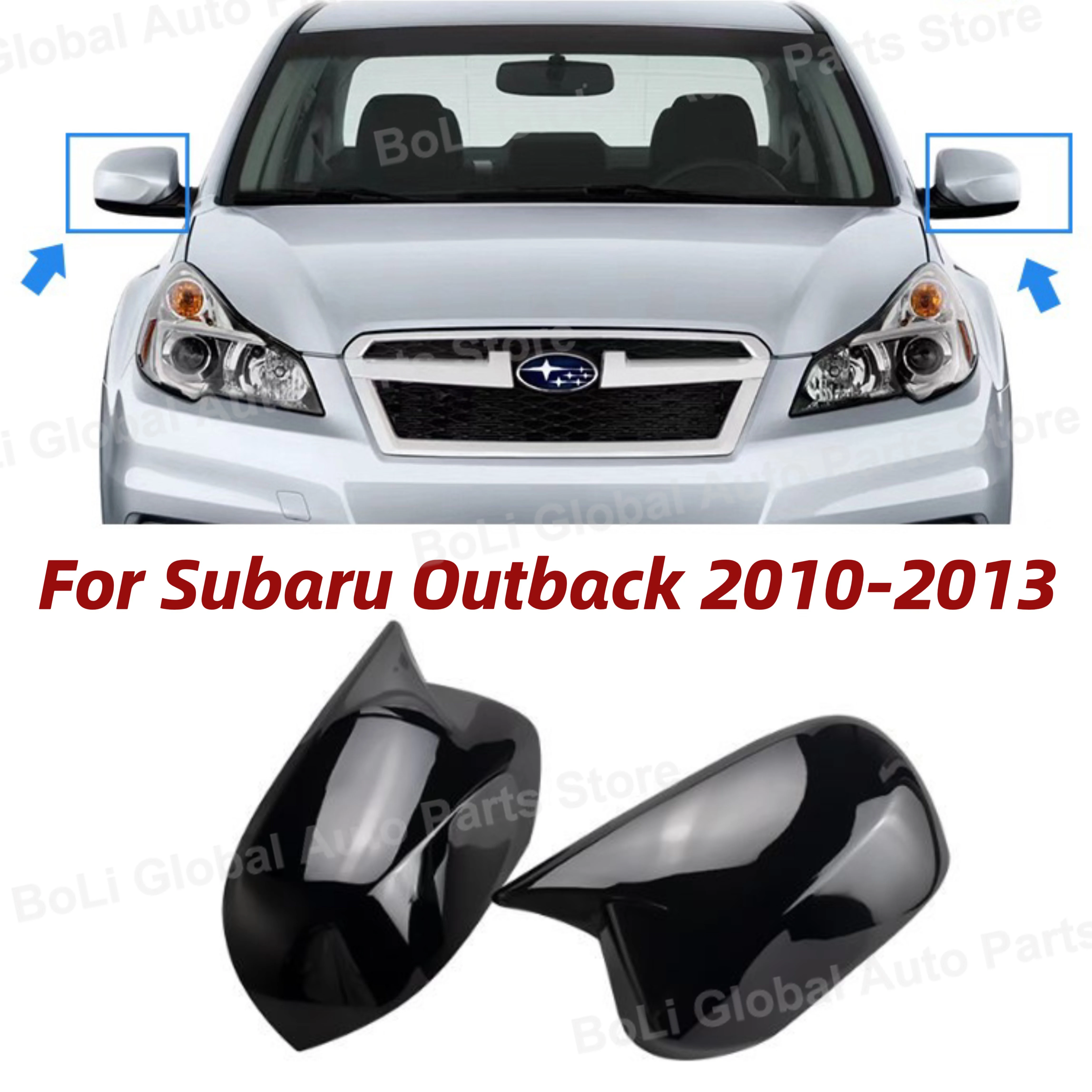 For Subaru Outback 2010-2013 Car Sticker Rearview Side Mirror Cover Wing Cap Exterior Door Rear View Case Trim Carbon Fiber ABS