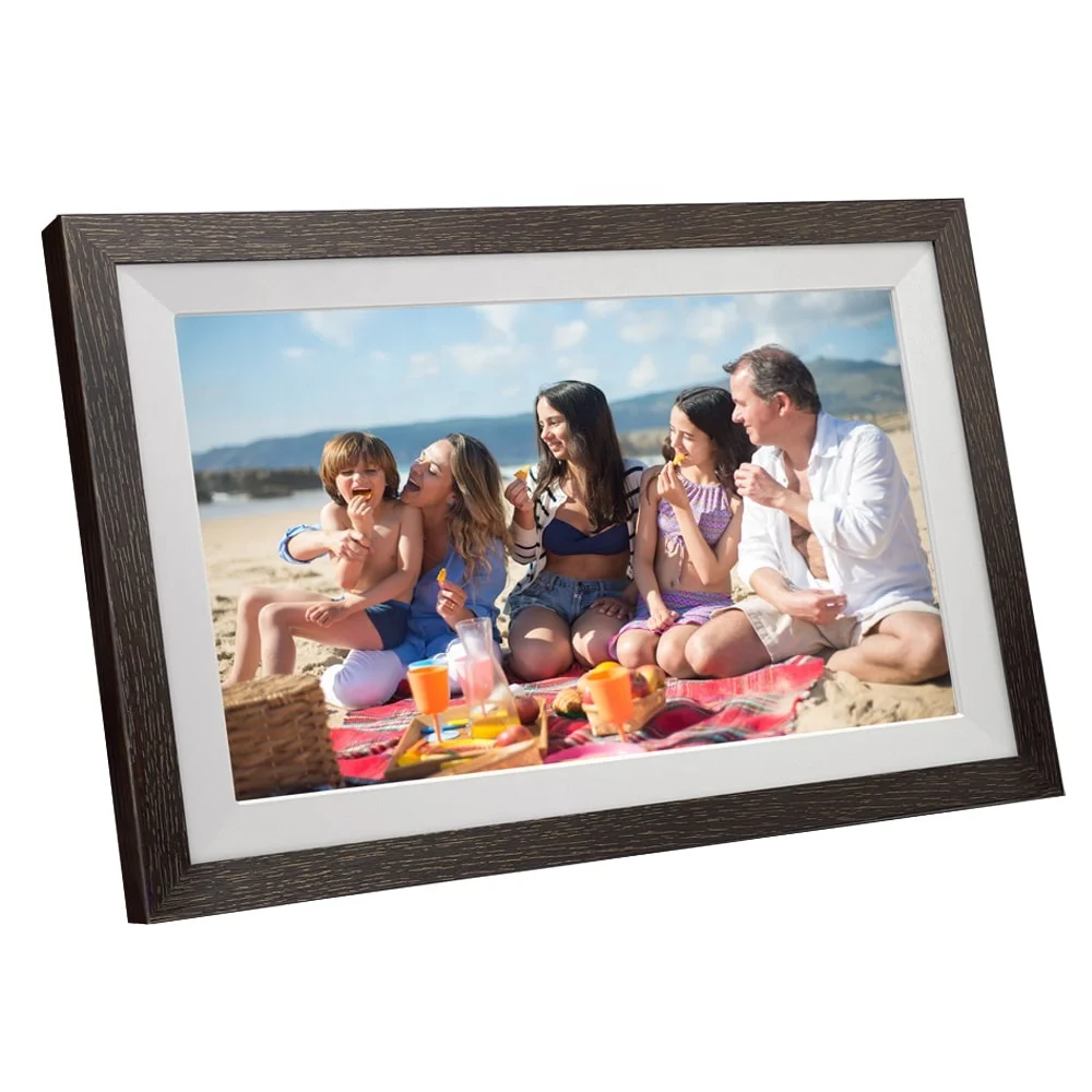 Digital Picture Frame 32GB, Frameo 15.6 Inch Large Digital Photo Frame Wifi, 1920*1080 IPS Touch Screen, Tabletop&Wall-Mounted