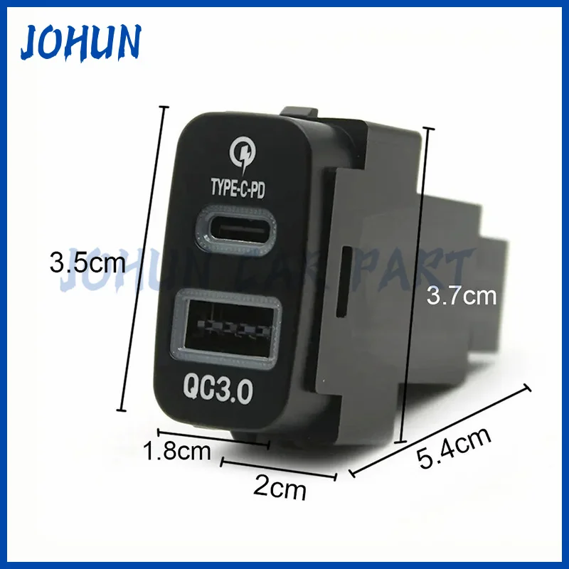 Car Quick Charge Charger Adapter TYPE-C PD USB Interface Socket For Mitsubishi Outlander Lancer Pajero Sport ASX V73 V93 V97