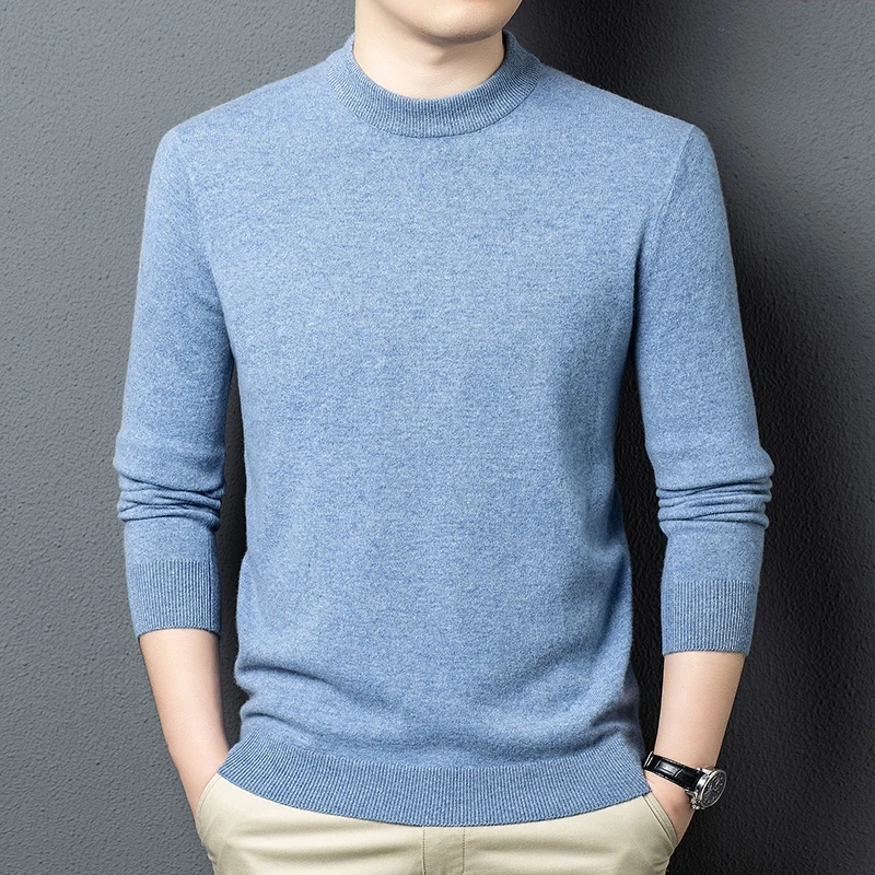 

Мужской джемпер из кашемировой шерсти Ture Goat, зима 2025 года, классическая теплая вязаная одежда с круглым вырезом, мягкие свитера из овечьей шерсти с длинными рукавами, пуловеры