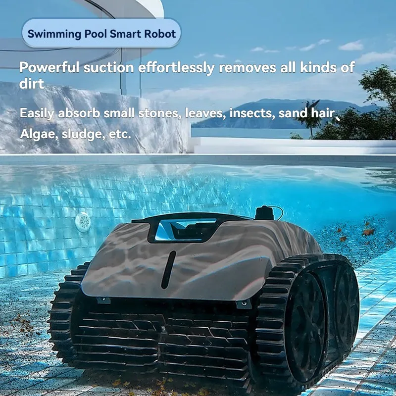 Máquina de Sucção de Esgoto para Piscinas Totalmente Automática, Robô de Limpeza Subaquática, Dispositivo de Limpeza de Tartaruga Aquática Sem Fio de Longo Alcance