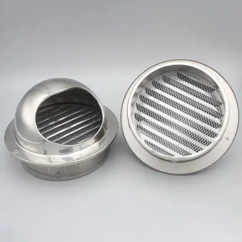 스테인레스 스틸 벽 천장 공기 환기 덕트 그릴 커버 난방 냉각 배기 80/100/120mm 방수 공기 배출구 캡