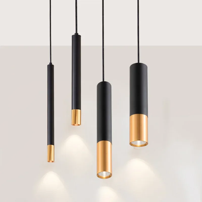 SANDYHA Modern Minimalist LED Chandelier Long Tube Hanging Light Perfect for Dining Room Kitchen Island Bar Study Home Decor