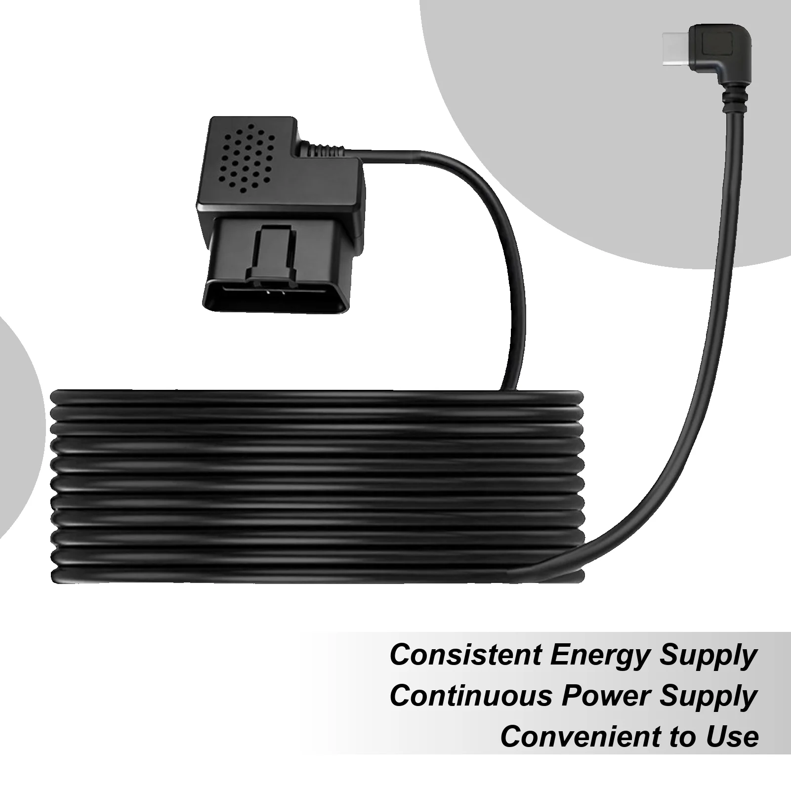 Car Hardwire Plug And Play 12V/24V To 5V Flexible Line OBD To USB Adapter For Parking Lot Road Trips Daily Driving Overnight