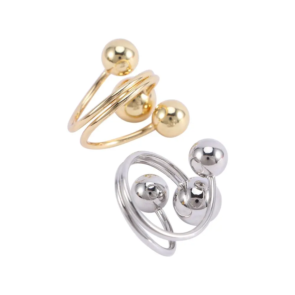 Adjustable Wedding Gift Stylish Circle Ball Large Big Silver Gold Color Jewelry Fashion Accessories Thumb Ring Finger Ring