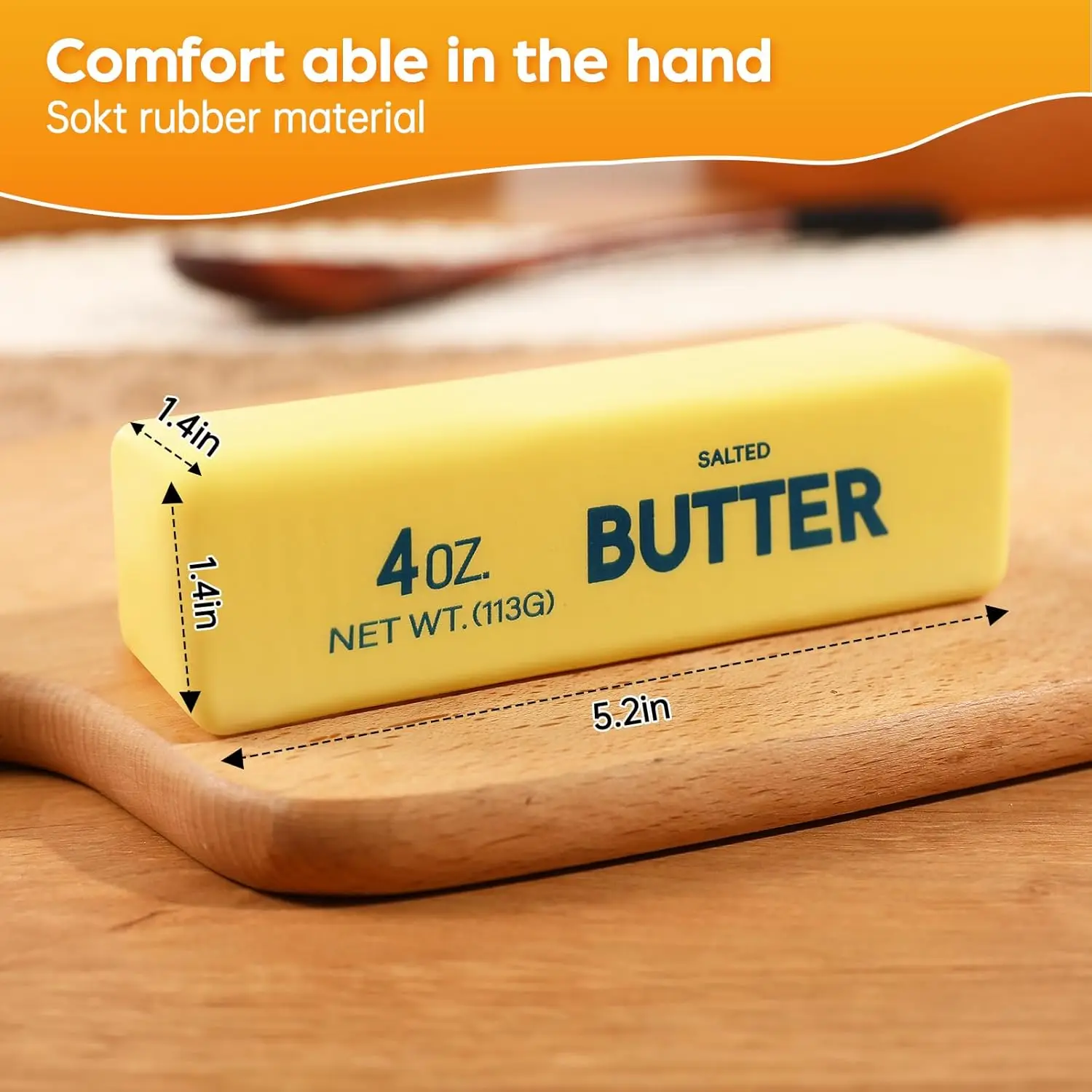 Butter Squishy Slow Rising Stress Relief Toy - Realistic Butter Stick Squeeze, Soft PU Foam Fidget for Anxiety & Sensory Relief