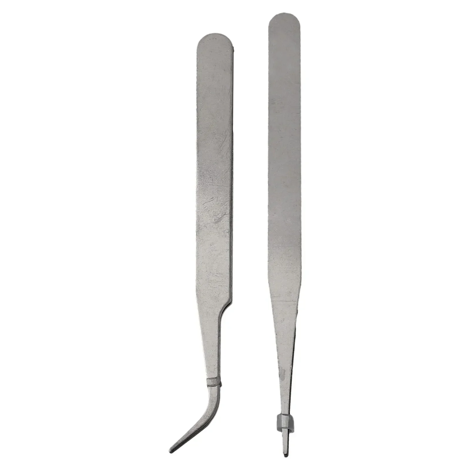 Tip Tweezers 2pcs Tweezers Stainless Steel Maintenance Mini Tweezers Repair Tool Anti-magnetic Curved Straight