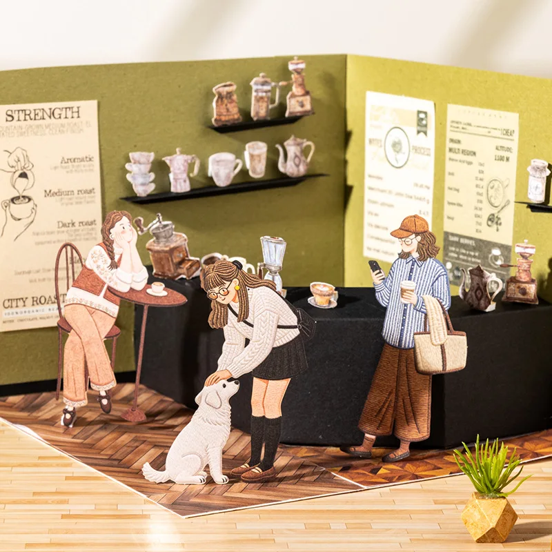 

1pack/2pack Her Little World Series Original Character Embossed Texture Borderless Sticker Pack Journal Decor Material 6 Styles