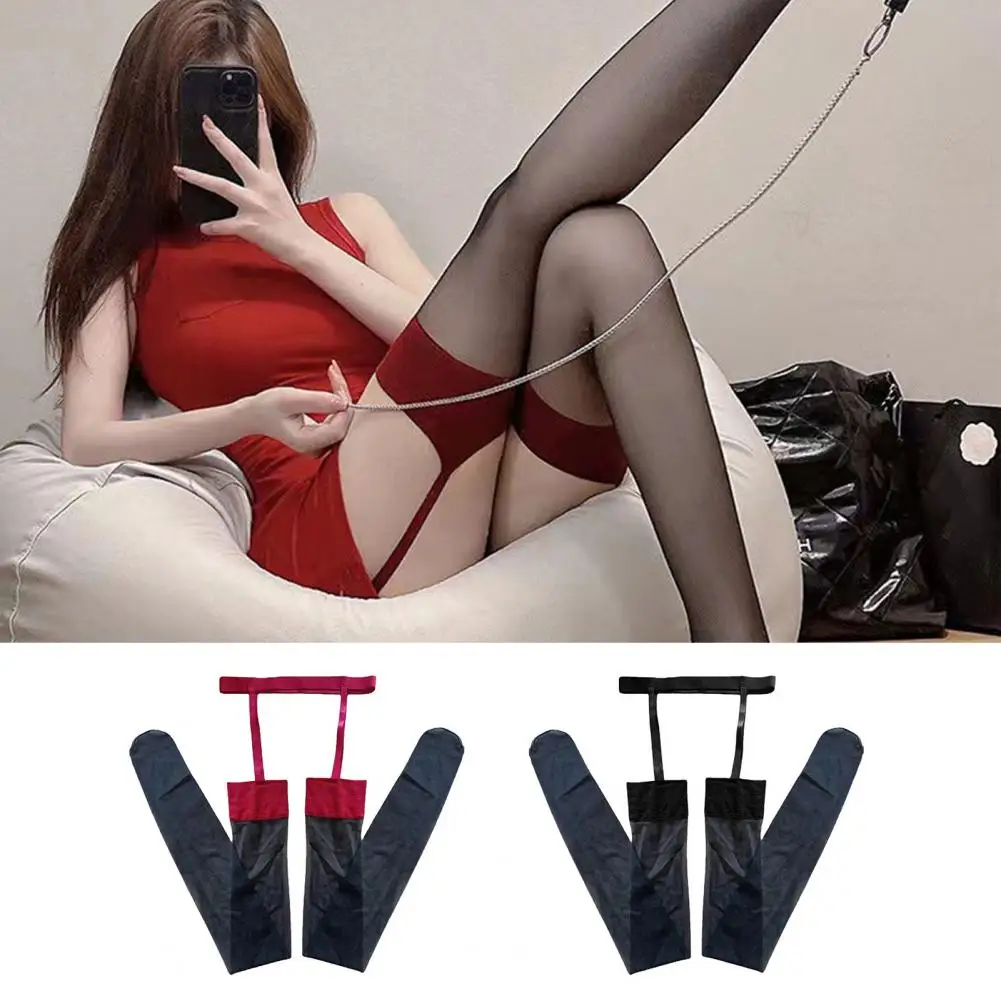 

Long Stockings Japanese Style Women's Over Knee Length Mesh Stockings with Anti-slip Design for Clubwear Thin High Elasticity