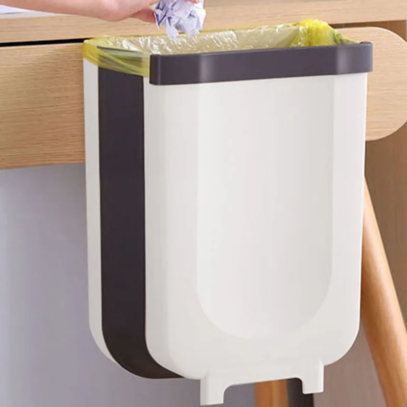 1PC foldable trash bin Kitchen hanging foldable trash bin suitable for cabinets/bathrooms/bedrooms/offices/camping